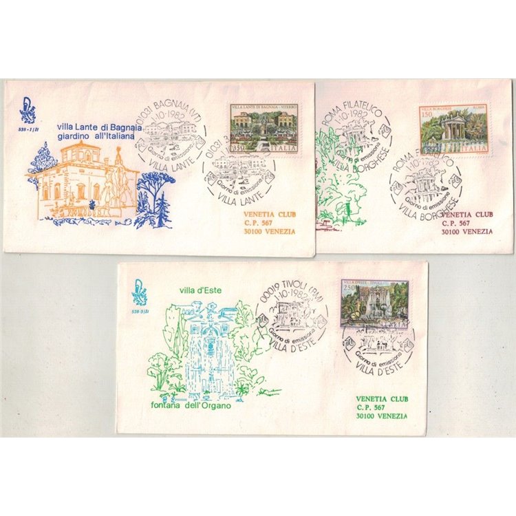 ITALIA 1982 FDC (Venetia) Ville, 3ª emissione