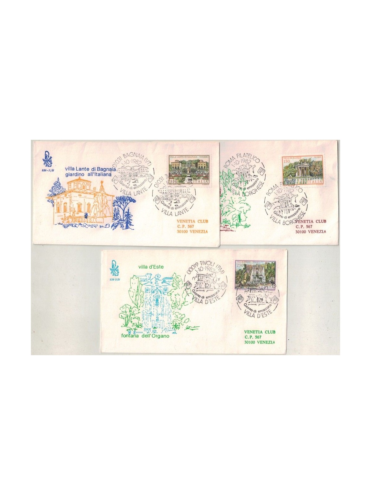 ITALY 1982 FDC (Venice) Ville, 3rd issue