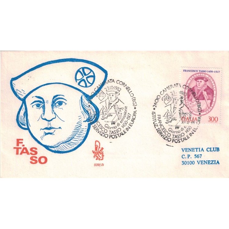 ITALIA 1982 FDC (Venetia) Francesco Tasso