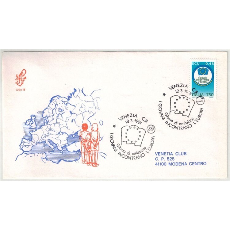 ITALY 1991 FDC (Venice) Young people and Europe