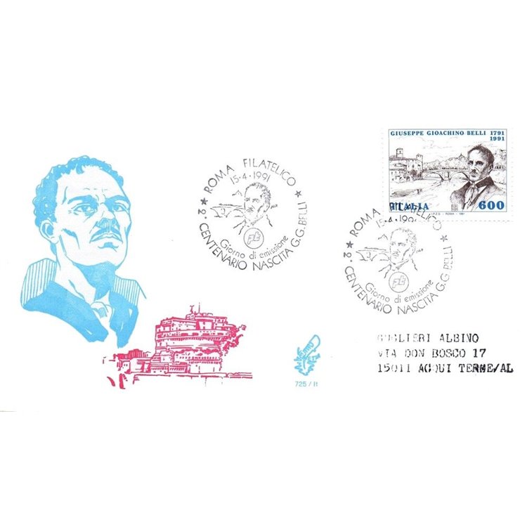 ITALIA 1991 FDC (Venetia) Gioacchino Belli