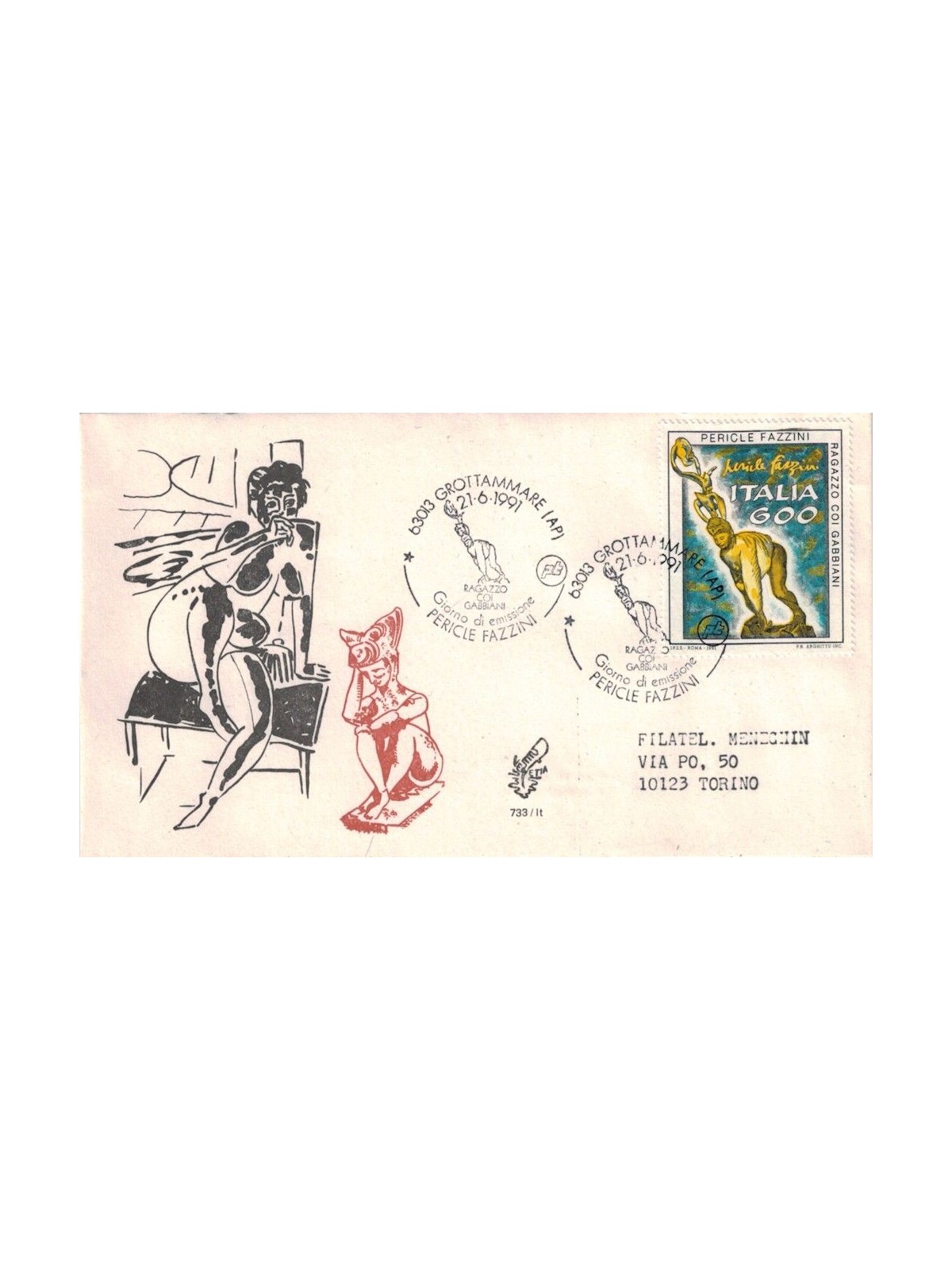 ITALIA 1991 FDC (Venetia) Pericle Fazzini
