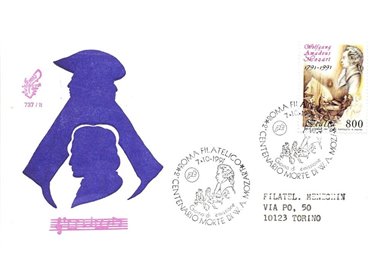 ITALIA 1991 FDC (Venetia) Wolfgang Amadeus Mozart