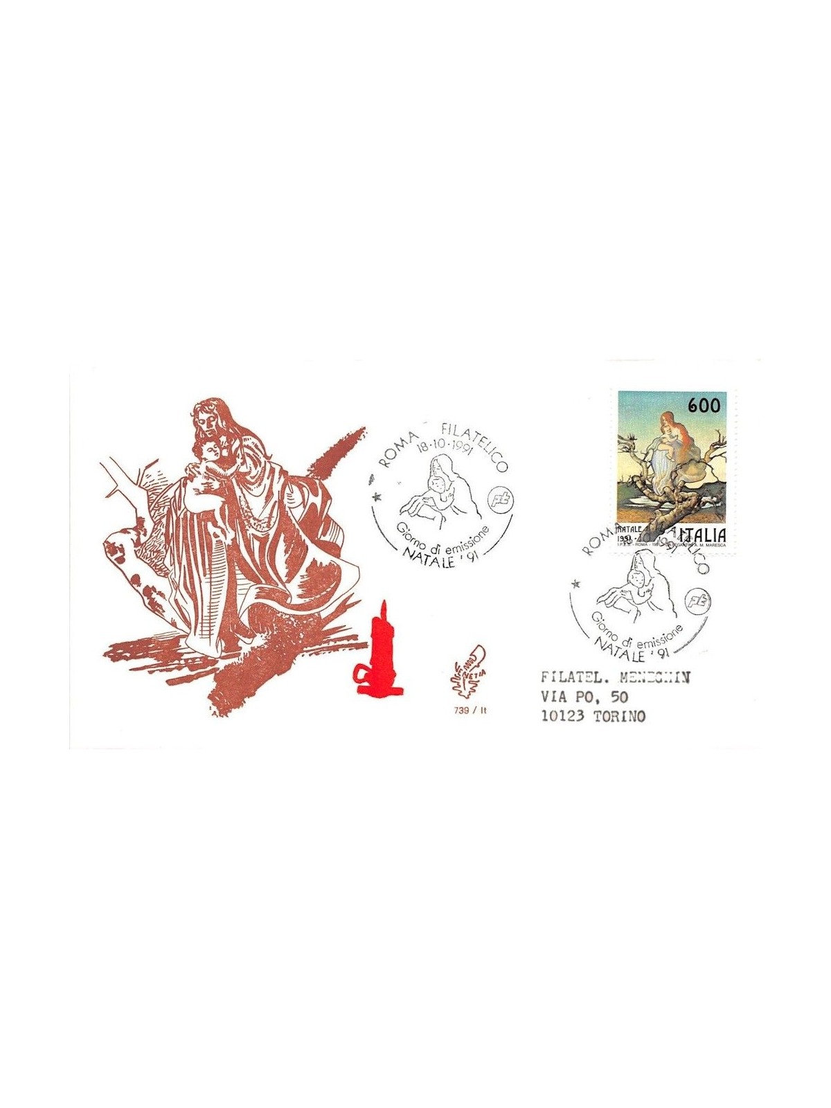 ITALIA 1991 FDC (Venetia) Natale