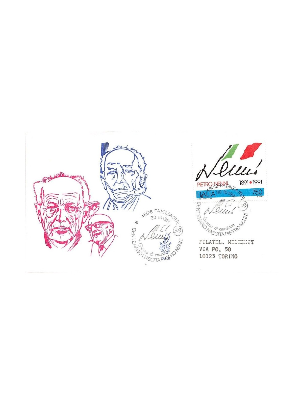 ITALY 1991 FDC (Venice) Pietro Nenni