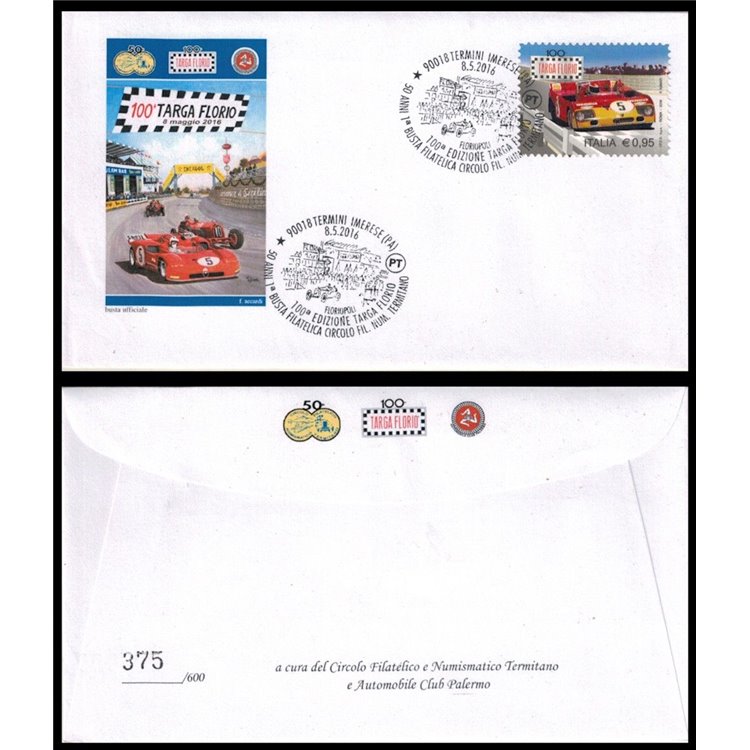 ITALIA 2016 Busta Ufficiale 100ª Targa Florio (2)