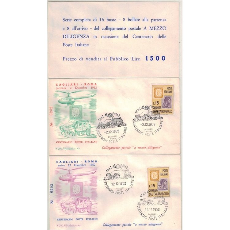 ITALIA 1962 FDC (Capitolium) Diligenza postale