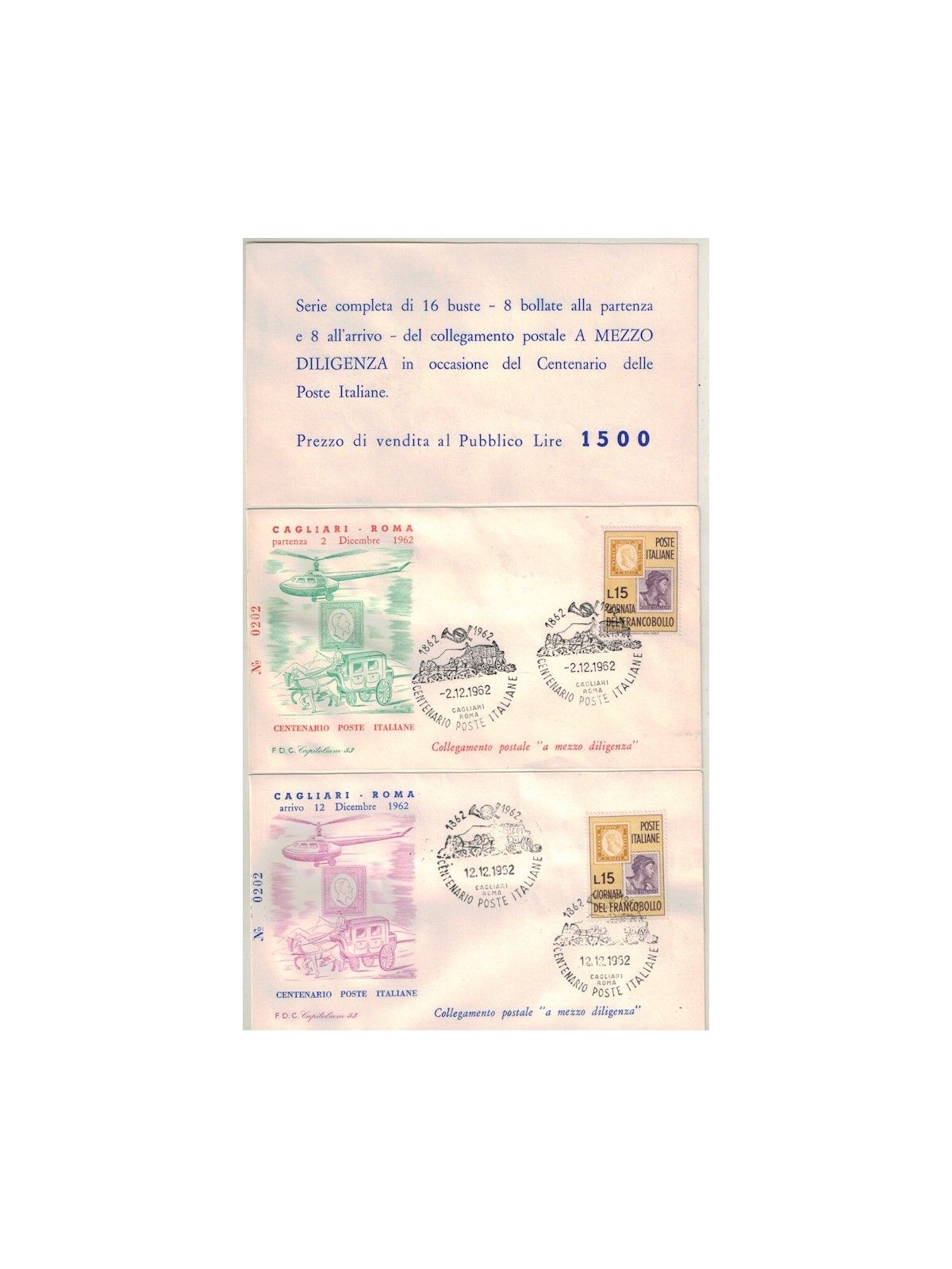 ITALY 1962 FDC (Capitolium) Postal Diligence