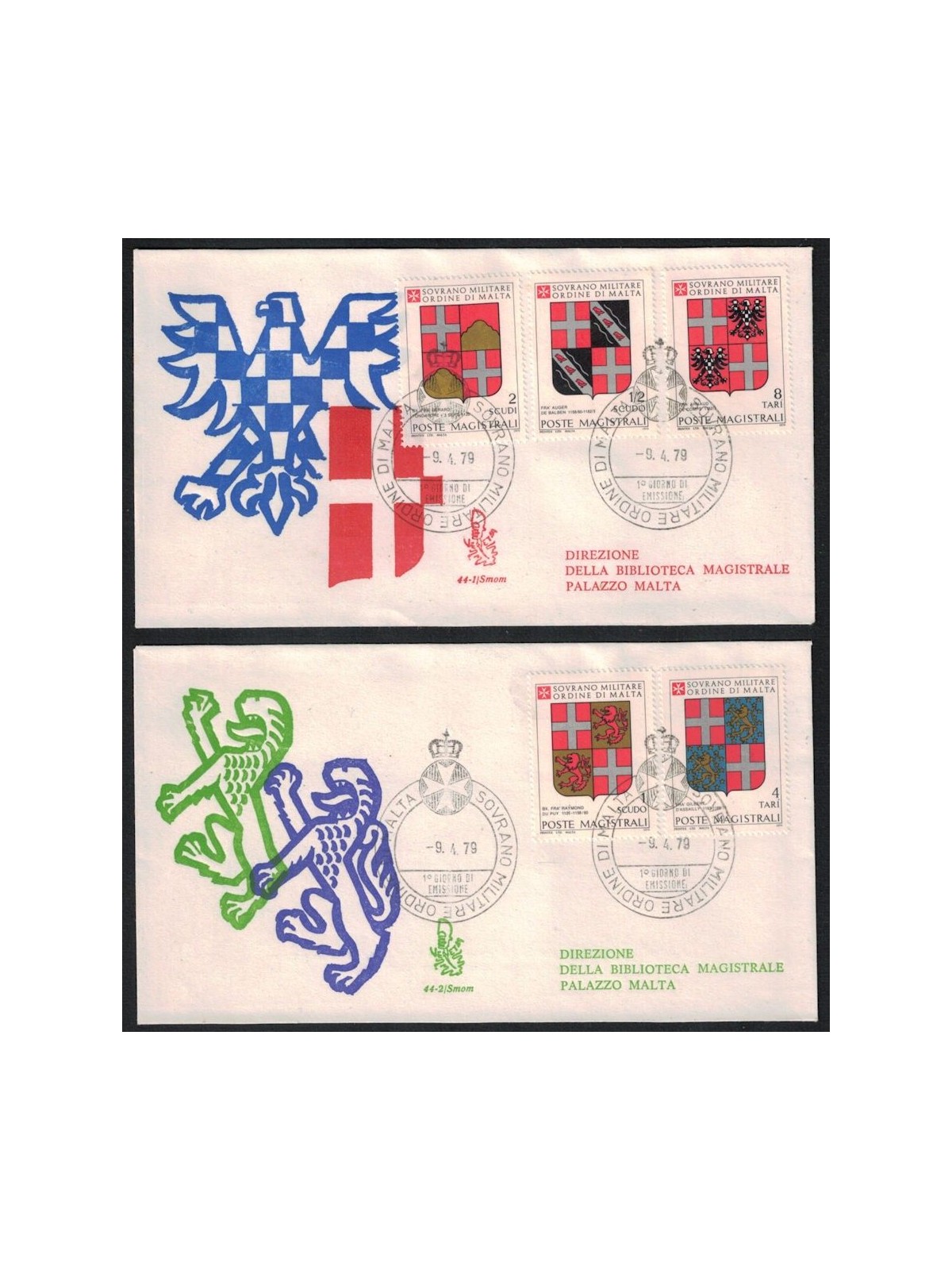 SMOM 1979 FDC (Venice) Coats of Arms of the Grand Masters 1st series