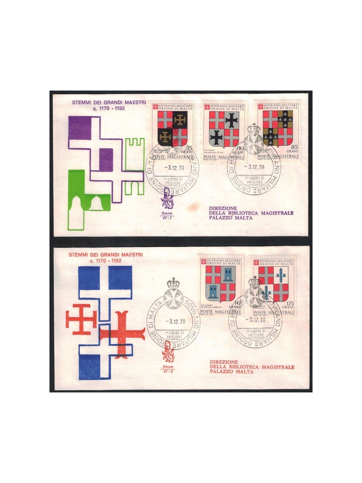 SMOM 1979 FDC (Venice) Coats of Arms of the Grand Masters 2nd series