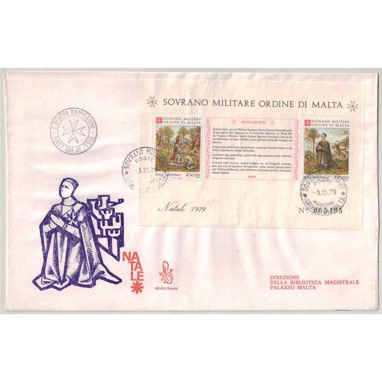 SMOM 1979 FDC (Venetia) Christmas s/s