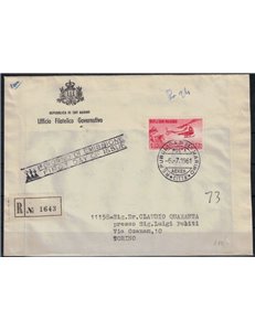 FDC SAN MARINO 1961 Elicottero 1 Busta racc