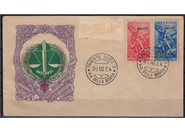 FDC TRIESTE A 1954 Assemblea Generale dell'INTERPOL