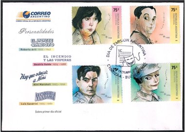 FDC ARGENTINA 2002 Personaggi celebri