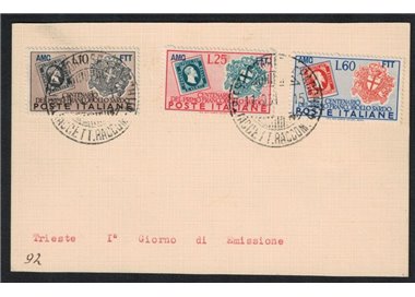 FDC TRIESTE A 1951 Centenario Francobolli Sardi (racc)