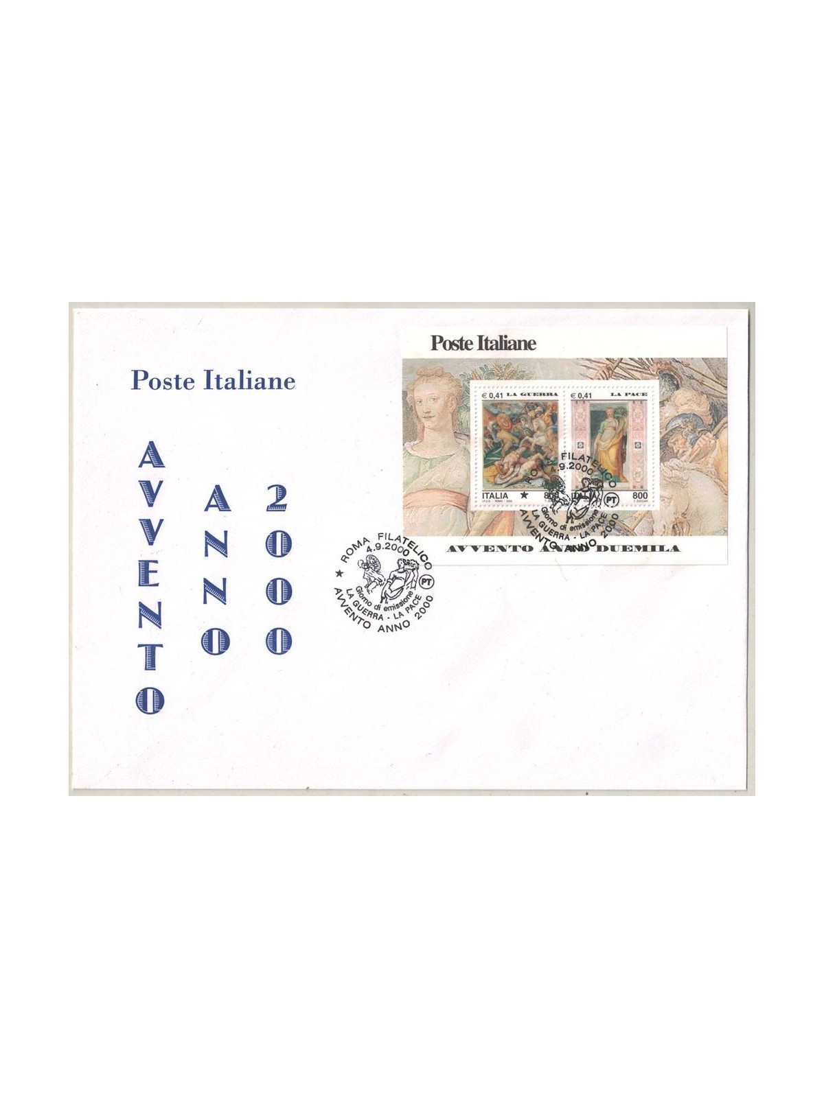 ITALIA 2000 FDC La Guerra e la Pace