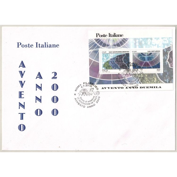ITALIA 2000 FDC Le Generazioni e lo Spazio