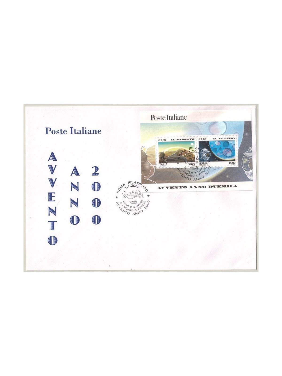 ITALIA 2000 FDC Il Passato e il Futuro