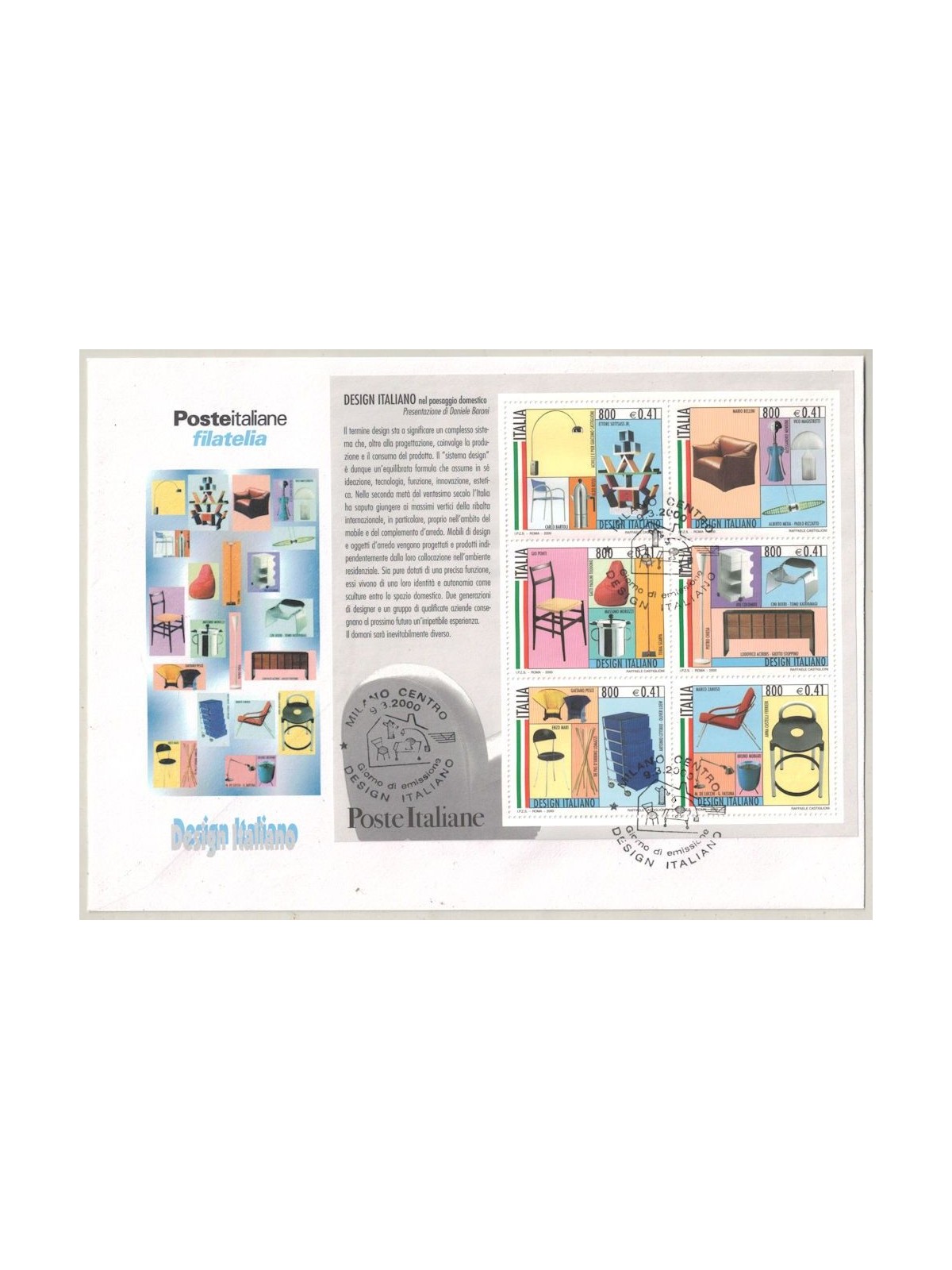 ITALIA 2000 FDC Design italiano