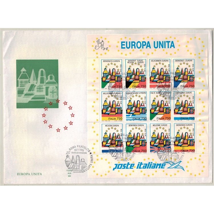 ITALY 1993 FDC (Wing) United Europe s/s
