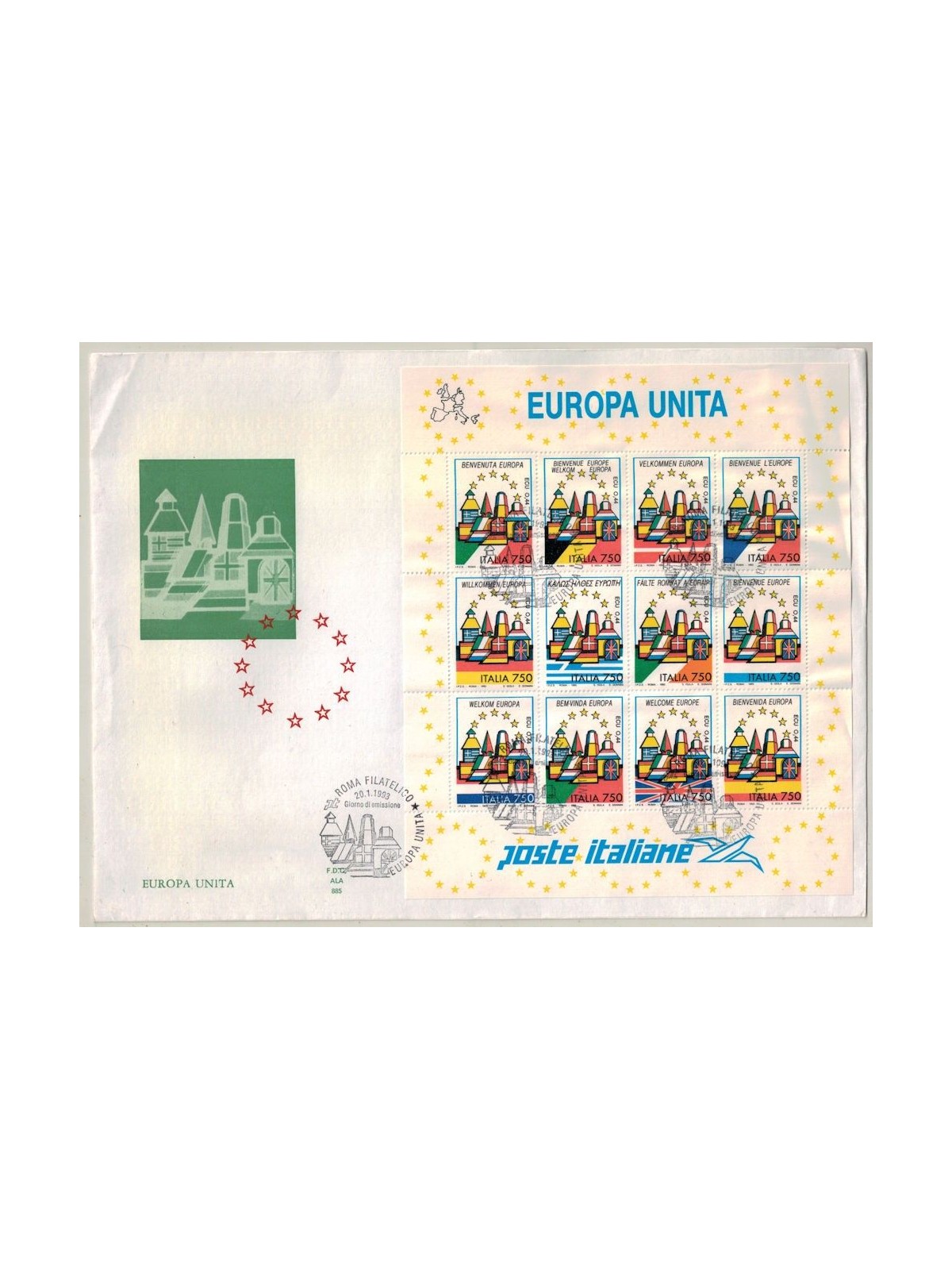 ITALIA 1993 FDC (Ala) Europa Unita BF
