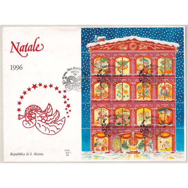 SAN MARINO 1996 FDC (Wing) FDC (Wing) Christmas s/s