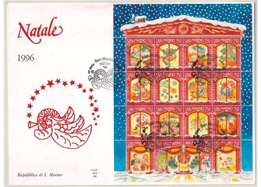 SAN MARINO 1996 FDC (Wing) FDC (Wing) Christmas s/s