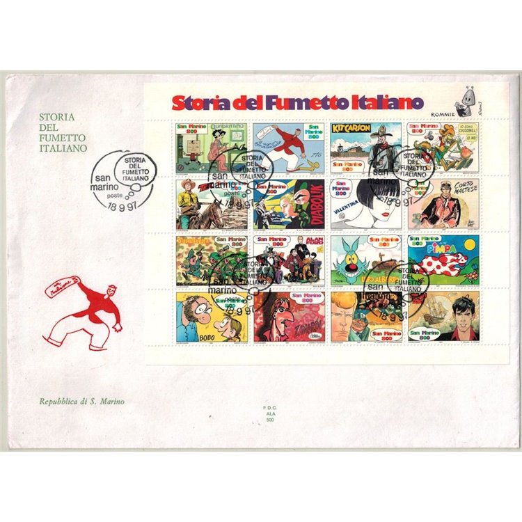 SAN MARINO 1997 FDC (Ala) Storia del fumetto italiano BF