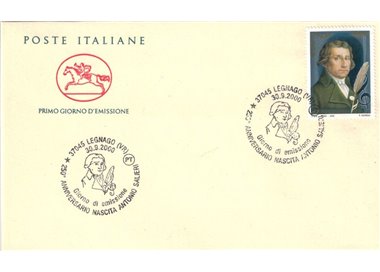 FDC ITALIA 2000 Antonio Salieri 1 Busta Cavallino (Legnago)