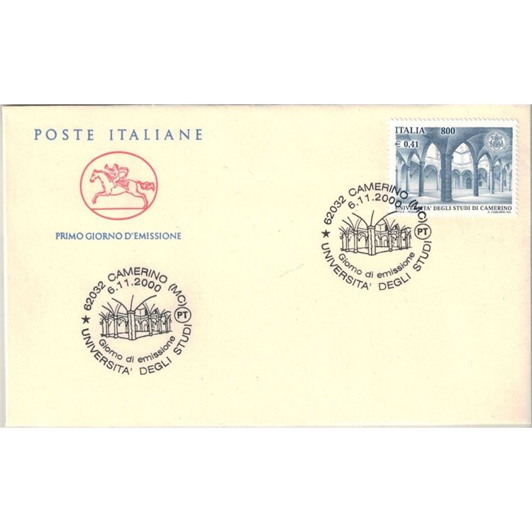 FDC ITALY 2000 University of Camerino 1 Cavallino Envelope