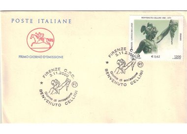 FDC ITALY 2000 Benvenuto Cellini 1 Envelope Cavallino