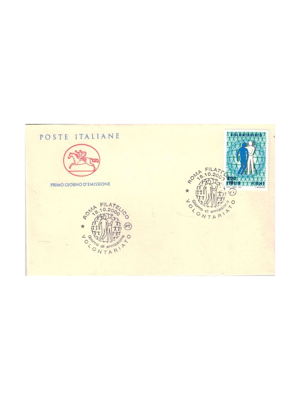 FDC ITALIA 2000 Volunteering 1 Cavallino Envelope