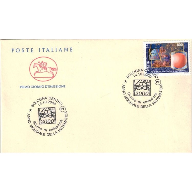FDC ITALIA 2000 Anno della matematica 1 Busta Cavallino