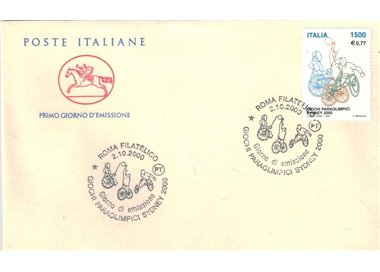 FDC ITALIA 2000 Paraolimpiadi 1 Busta Cavallino