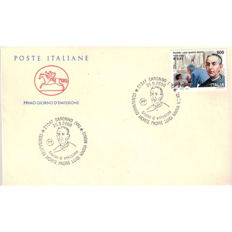 FDC ITALY 2000 Father Luigi Maria Monti 1 Cavallino Envelope