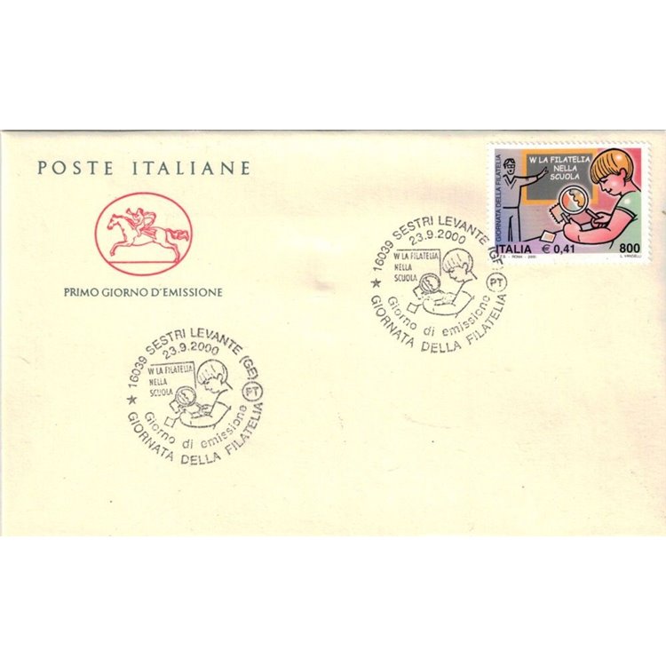 FDC ITALY 2000 Philately Day 1 Cover Cavallino (Sestri Levante)
