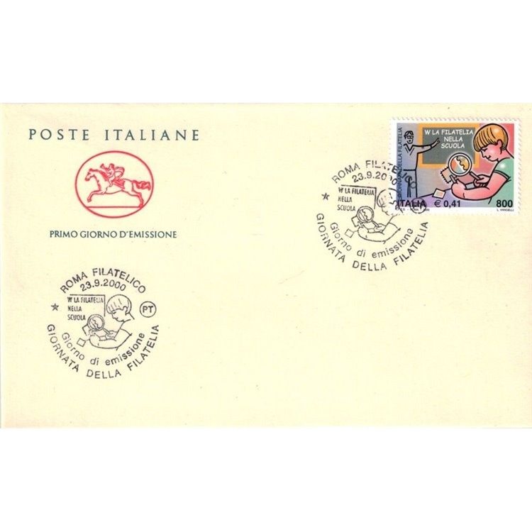 FDC ITALY 2000 Philately Day 1 Cover Cavallino (Rome)
