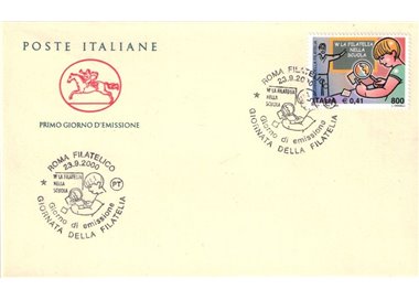 FDC ITALIA 2000 Giornata della filatelia 1 Busta Cavallino (Roma)