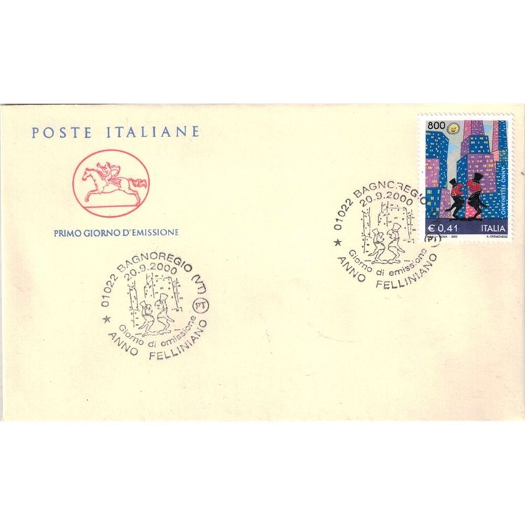 FDC ITALIA 2000 Anno felliniano 1 Busta Cavallino