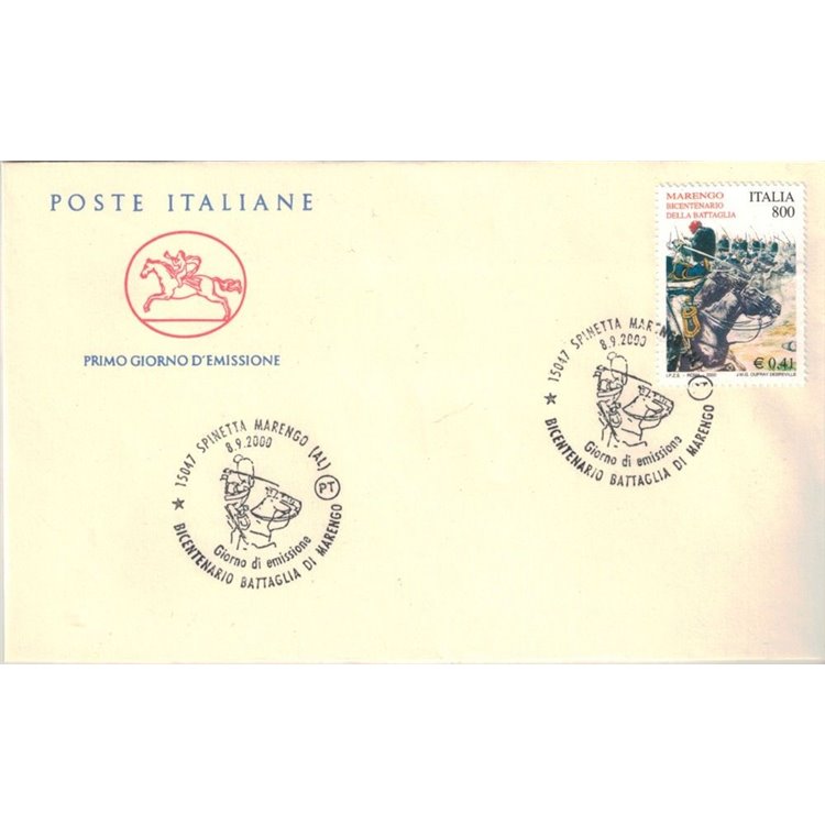 FDC ITALIA 2000 Battaglia di Marengo 1 Busta Cavallino