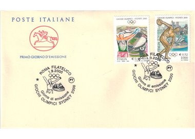 FDC ITALIA 2000 Giochi olimpici 1 Busta Cavallino (Roma)