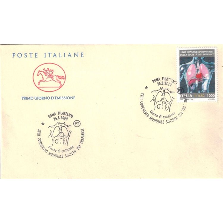 FDC ITALIA 2000 Società dei trapianti 1 Busta Cavallino