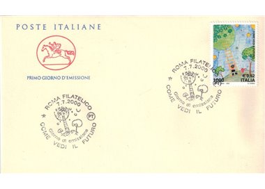 FDC ITALIA 2000 Come vedi il futuro 1 Busta Cavallino