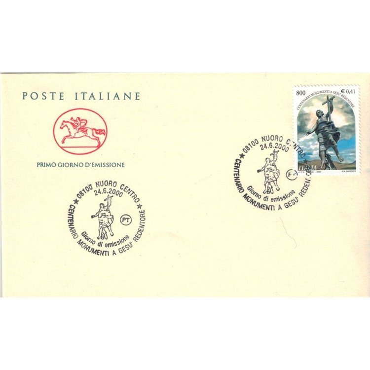 FDC ITALIA 2000 Gesù Redentore 1 Busta Cavallino