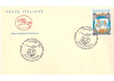 FDC ITALIA 2000 Roma capitale agroalimentare 1 Busta Cavallino