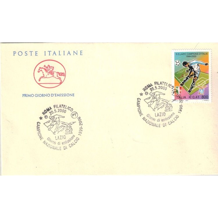 FDC ITALY 2000 Lazio Champion of Italy 1 Envelope Cavallino