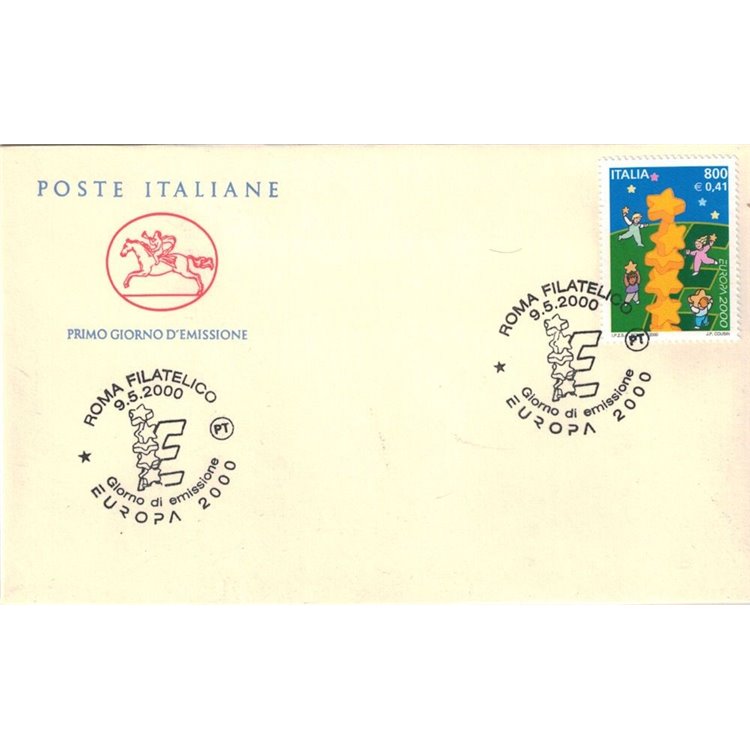 FDC ITALIA 2000 Europa 1 Busta Cavallino