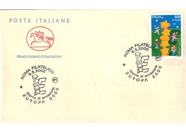 FDC ITALIA 2000 Europa 1 Busta Cavallino