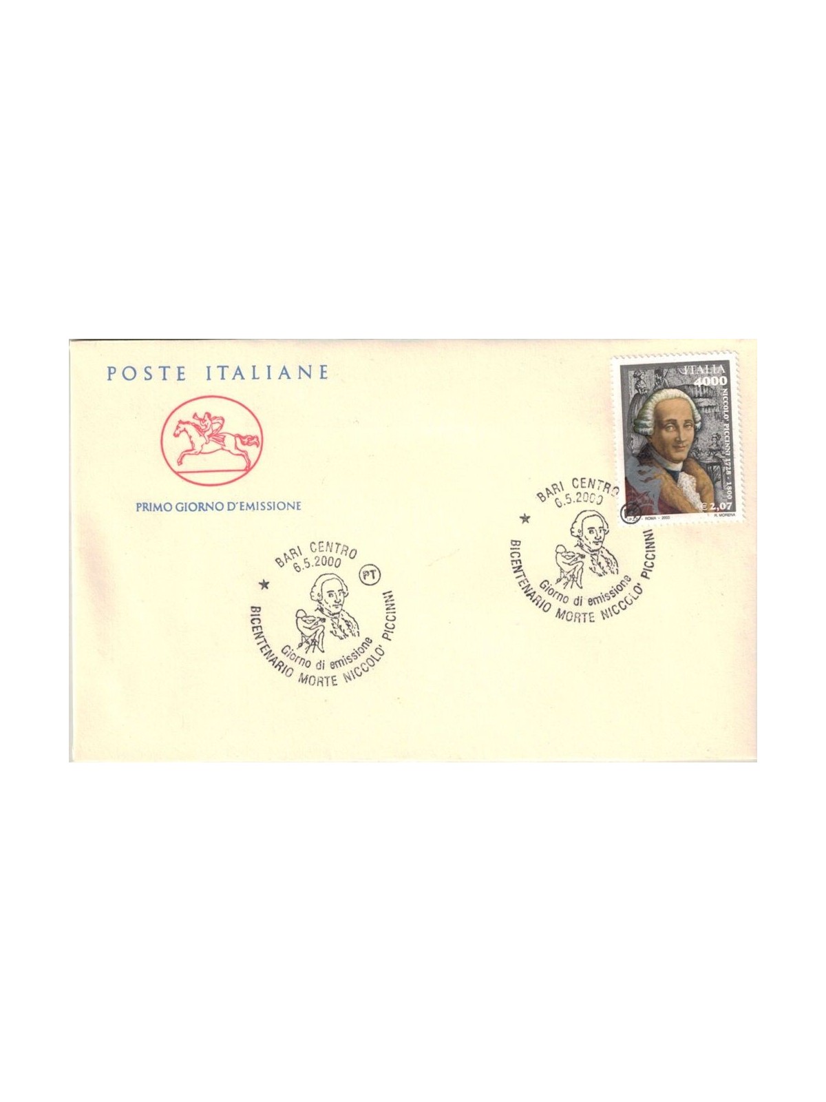 FDC ITALIA 2000 Niccolò Piccinni 1 Busta Cavallino