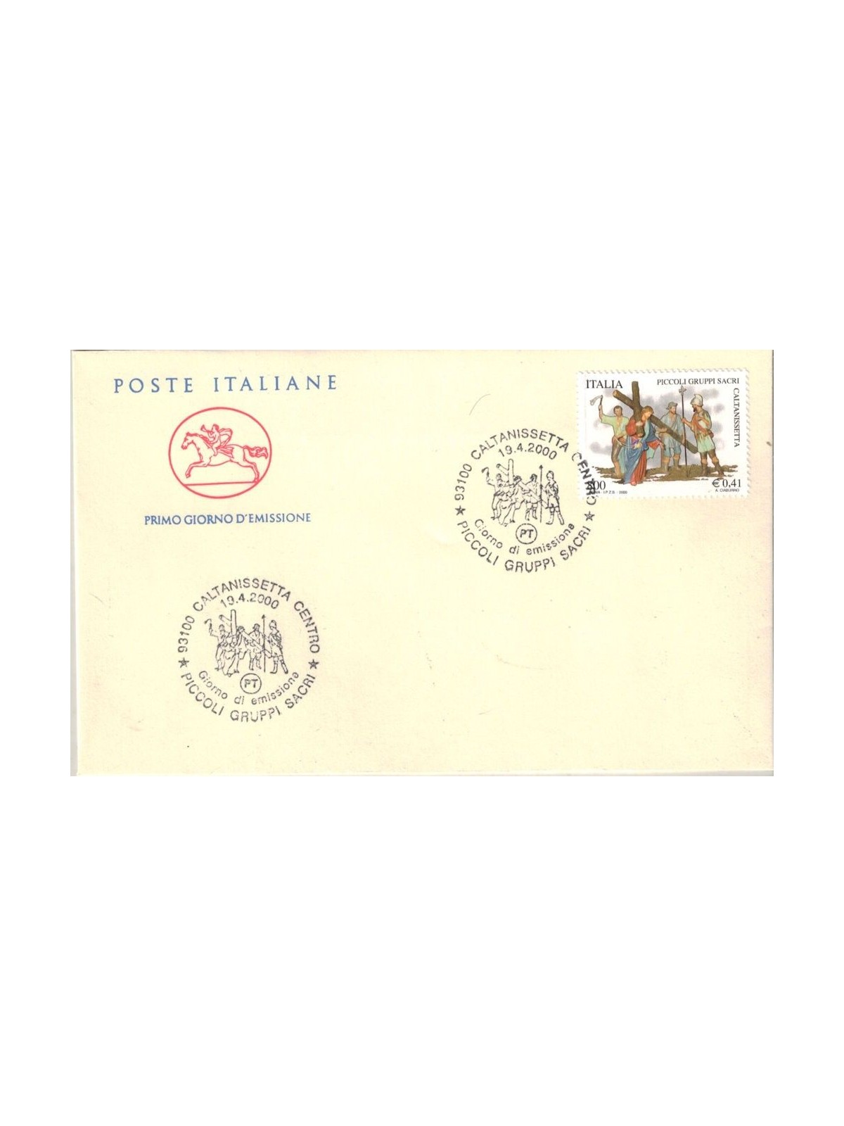 FDC ITALIA 2000 Piccoli Gruppi Sacri 1 Busta Cavallino